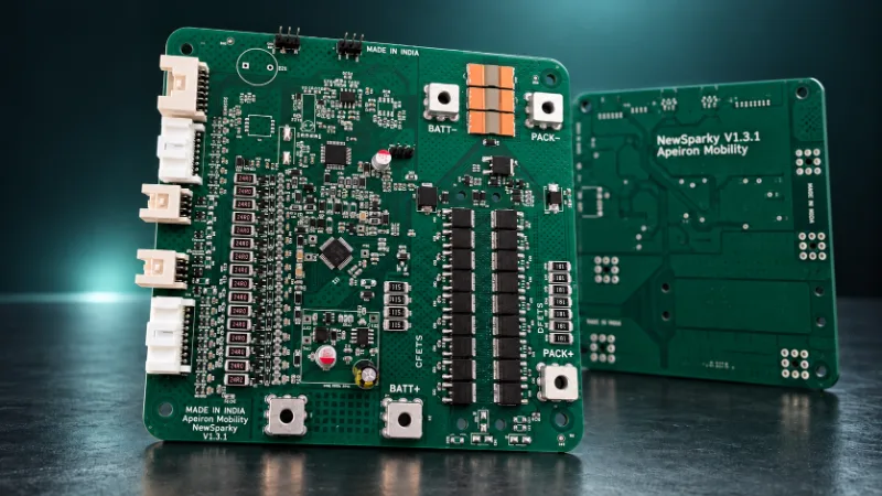 EtherVault NewSparky battery management system circuit board, made in India